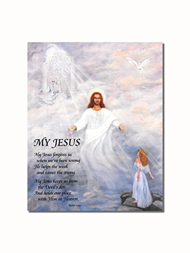 My Jesus Poem Woman Looking to Christ in Heaven Wall