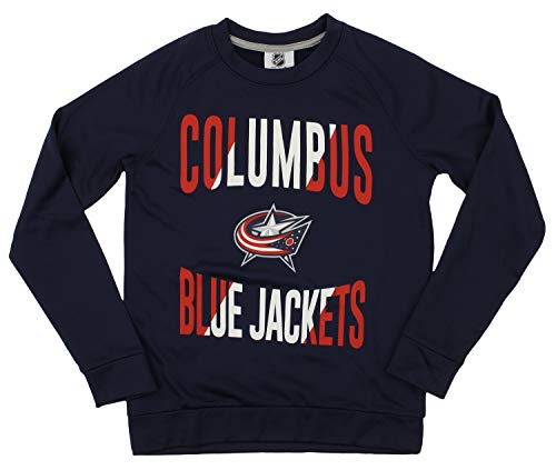 Outerstuff NHL Performance Fleece Crew Neck Long Sleeve Team Color Sweatshirt, Columbus Blue Jackets, Medium 5-6