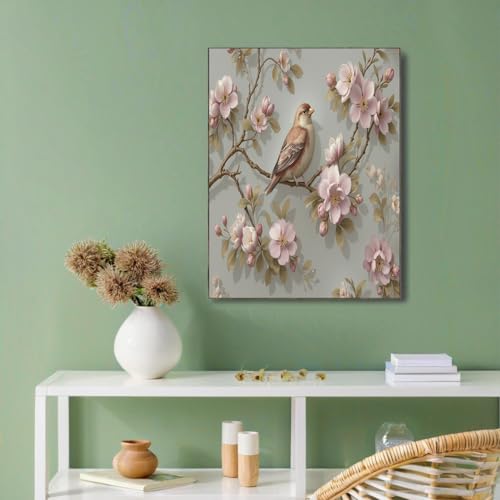 Peinture art sur toile pour salon sans reflets, poster vintage oiseau 50x70cm
