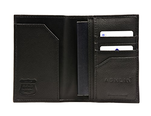 Ashlin Rfid Blocking Genuine Leather Passport Wallet | 4 Card Pockets #TOP3
