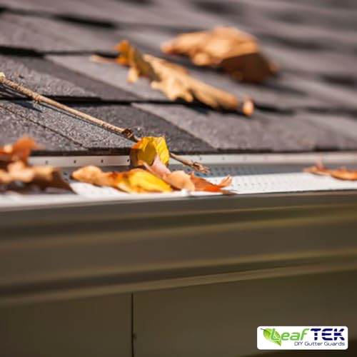 LeafTek Gutter Guards for Leaves - White, 5" x 200' - Heavy-Duty Aluminum Protection System with Vented Raised Ridge Edge - American-Made Shield Covers for Gutters - DIY-Friendly Leaf Barrier - Thumbnail 3