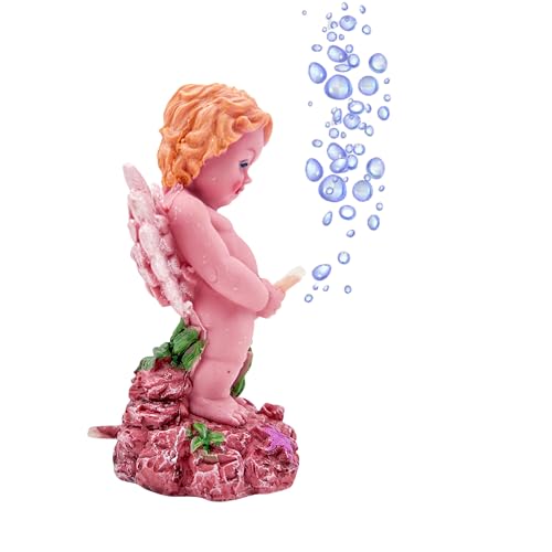 Odebyata Cute Aquarium Angel Air Bubble Maker Decor, Adorable Fish Tank Angel Air Bubbler, Increase Oxygen, Great Landscape for Fish Tank Scenery Decor Ornament Betta Shrimp Tank