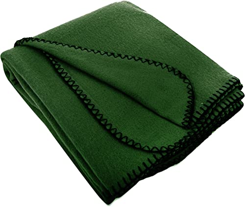 50X60 Throw Blankets, Ultra Soft Hypoallergenic Fleece Throw Blanket For Livingroom, Couch, Chair, Bed (Forest Green) #TOP2