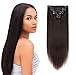 10" / 10 inch Double Weft 100% Remy Human Hair Clip in Extensions Grade 7A Quality Full Head Thick Thickened Short Soft Silky Straight 8pcs 18clips for Women Beauty 110g #2 Dark Brown