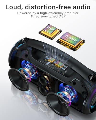 Image of Bluetooth Speaker, 200W Peak Portable Speakers Wireless w /Bass Boost