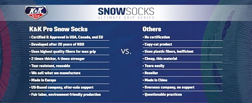image for KNK Boutique K&K Automotive Snow Socks for Tires - Pro Series for Ulti
