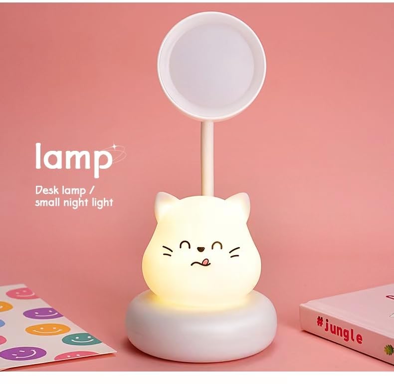 Yinhamnl Cute Desk Lamp Kids Night Light LED Bedside Lamp for Kids USB Rechargeable Portable Eye Protection Table — view 6