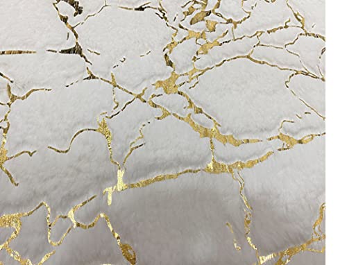 JOSGACRS Weiß und Gold Badematte Teppich rutschfest 3-teiliges Set Marmor Toilettensitz Abdeckung Badematten Deckel… – Bild 3