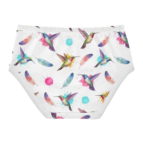 Joisal Toddler Girls Underwear 2t Cotton Little Girl Panties Funny Underpants Briefs Colorful Birds Watercolor2