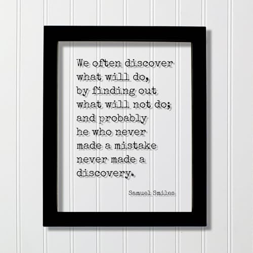 Samuel Smiles quote framed wall art poster with typography: We