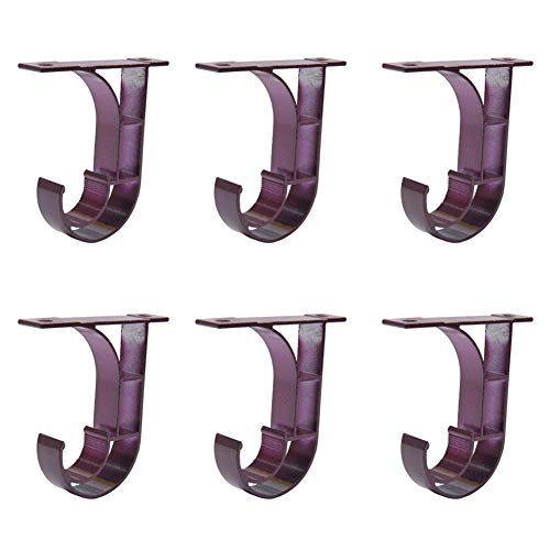 fiejns-zjy - Soporte para Barra de Cortina de Techo (6 Unidades), Color Dorado Rosa, Aleación de Aluminio, Rojo Vino, Wine Red