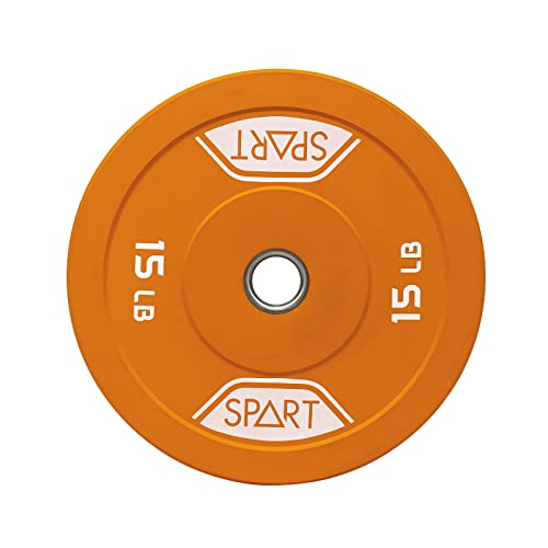 Spart Rubber Color Coded Bumper Plate 2 Inch Weight Plates With Stainless Steel Insert For Olympic Barbell Strength Training，Weightlifting And Crossfit，Single #TOP3