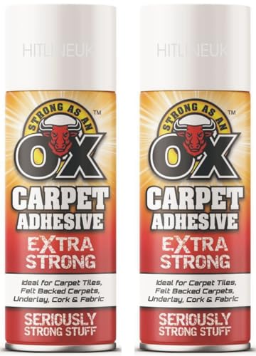 2 x 500ml Multi-Purpose Adhesive Spray – Heavy Duty Glue for Craft, Carpet, Foam, Fabric, Wood, Metal – Adjustable Nozzle – HitlineUK