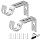 KOZOY Verstellbare Gardinenstangen Halterung, Ø20-25mm Premium Metall Wandhalterung 2 Stück Silber Vorhangstange Halter mit Dübelschrauben für Schlafzimmer Kleiderstange Spannstange