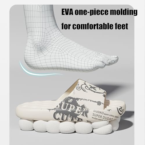 Fashion Mens Womens Couple Trendy Cartoon Printed Non-slip Platform Slippers, Unisex Casual Open Toe Non-slip sandals for Indoor Outdoor Bathroom3