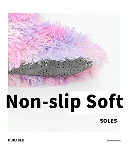 Image of DICUIRD Slipper Socks for Women,Fuzzy House Indoor Boots Slippers with Soft Soles,Warm Cozy Fluffy Sherpa Lined Booties Socks with Non Slip Bottom