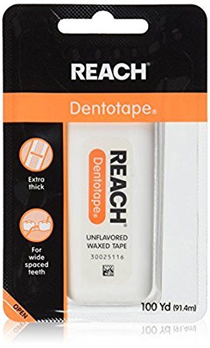 Reach Dentotape Waxed Floss, Unflavored 100 yd (91.4 m)- 6 Pack by Johnson & Johnson Reach