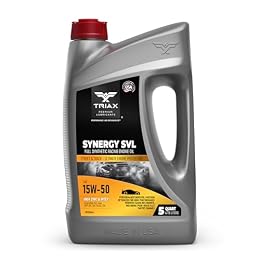 TRIAX Synergy SVL 15W-50 - Racing Grade, Full Synthetic Engine Oil - Street and Track Formulation - Loaded with Friction Modifiers - API SP Compatibility (5 Quart)
