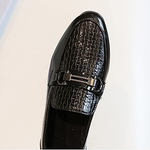 Xinyiqu Kids British Style Slip On Loafers Pu Leather Boys Dress Shoes 3 Little Kid,Black #TOP2