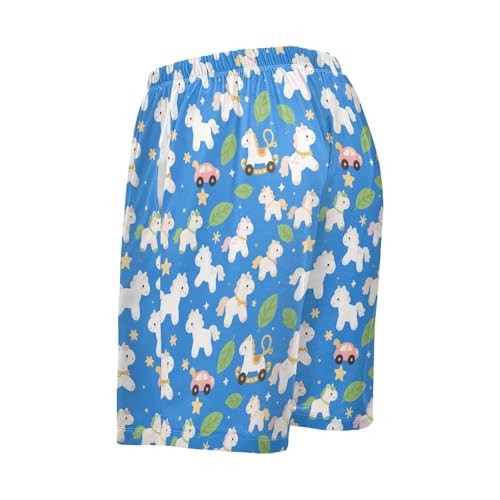 Men's Horse Star Pajama Shorts with Pocket and Drawstring S 23006683