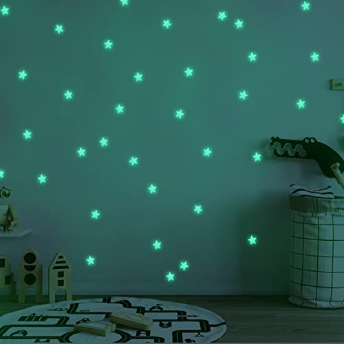 100 Pcs Glow In The Dark Luminous Stars Fluorescent Noctilucent Plastic Wall Stickers Murals Decals For Home Art Decor Ceiling Wall Decorate Kids Babys Portable Darkroom Equipment (White, One Size) #TOP6
