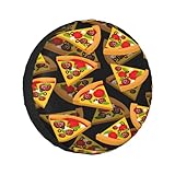 Protection complète : la housse d'impression 3D parfaite pour pizza protège les pneus et les roues contre les dommages causés par le soleil, la rouille et la saleté lorsque votre véhicule est garé. La housse de pneu est facile à nettoyer, essuyez uniquement avec de l'eau propre