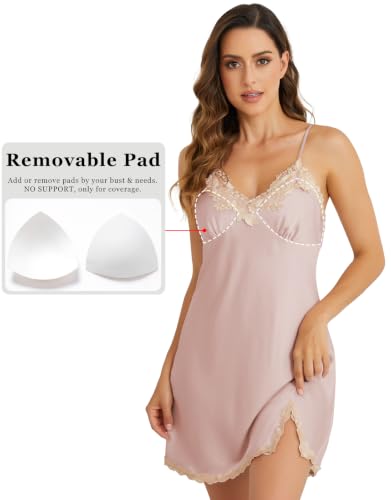 Image of SAPJON Silk Pajamas for Women 5PCS Lace Shorts Lightweight Satin Robes Set