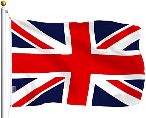 G128 United Kingdom Flag (British, Union Jack) | 3x5 feet | Printed  Vibrant Colors, Brass Grommets, Quality Polyester