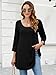 ZENNILO Womens 3/4 Sleeve Loose Fit Swing Tunic Tops Basic T Shirt(Black,3X)