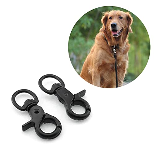 Image of 2pcs Snap Hook Zinc Alloy 60mm Black Key Chain Door Lock Pets Cage Hook Belt Clip for Any Suitable Cage, Dog Traction Rope (Pack of 2)