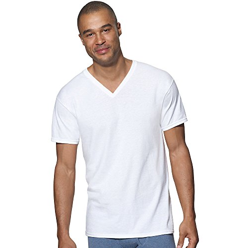 Hanes Men's Classics ComfortSoft V-Neck Tees, 3-Pack White M