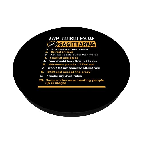 Sagittarius Horoscope Zodiac Astrological Lover Sign Gift PopSockets Swappable PopGrip, Black - Image 2