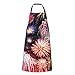 LINGF Bellissimi Fuochi D'artificio Grembiule, Cucina Grembiuli Da Cucina Grembiule Da Cucina Impermeabile Bavaglino Con 2 Tasche Lunghe Cravatte