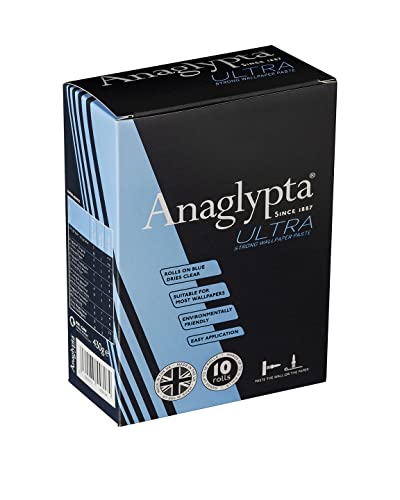 Anaglypta® ULTRA Strong Wallpaper Paste - 10 Roll Box - Rolls on BLUE, Dries CLEAR for Easy Application