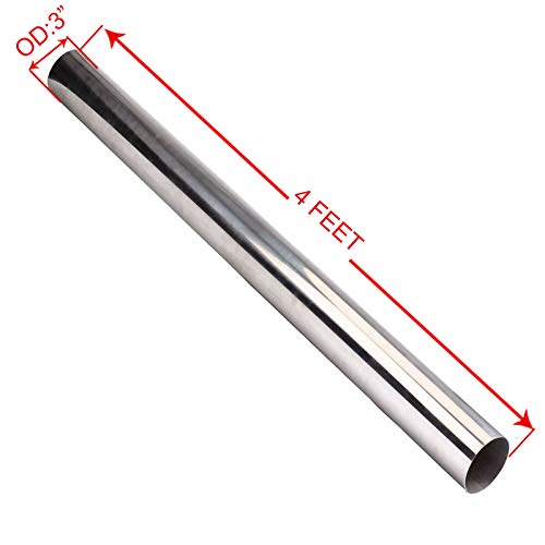 T-304 S/S Nonmagnetic Stainless Steel Exhaust Piping Tubing 4 Feet long OD:3\'\'/76mm