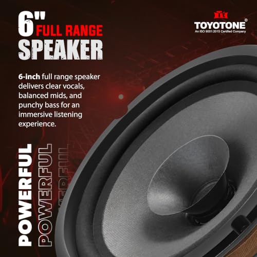 Image of TOYOTONE 6-Inch Full Range Speaker | 75W Power | 8 Ohm Impedance | Dual Cone Design | Copper Voice Coil | 90x17mm Magnet | Ideal for Home Audio, DIY & Speaker Projects.