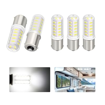 ULITECO RV Lights Bulbs 5PCS, BA15S 1156 1141 7506 1003 7506 LED Bulbs, 12V RV Interior Lights,Camper Lights for RV Camper Trailer Boat Trunk,6000-6500K Cool White