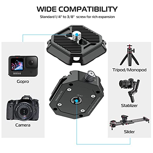 Image of ULANZI F38 Camera Quick Release Plate with 1 /4 inch to 3 /8 inch Screw Thread