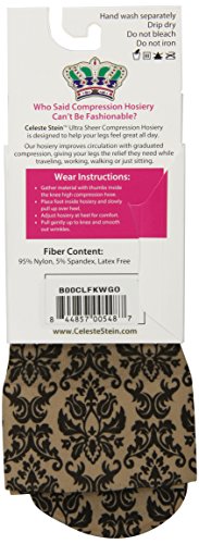 Image of Celeste Stein Therapeutic Graduated Women Compression Socks, Diabetic Socks For Womens, 8-15 mmHg For Regular Calf