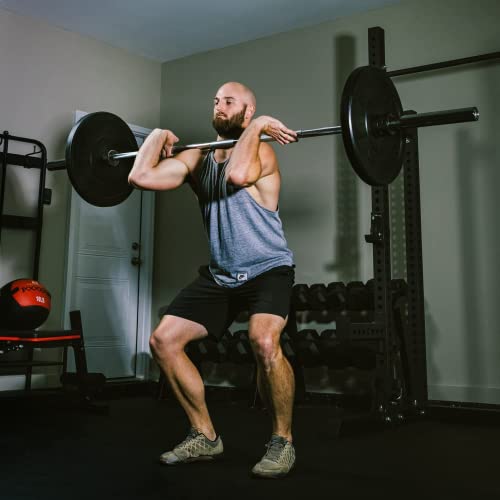 Amgym Bumper Plates Set With 7-Foot Olympic Barbell, Black Rubber Weight Plates With Steel Insert, Chrome Bar For Weightlifting Powerlifting (160Lb + Bar) #TOP1