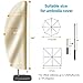 OKPOW Patio Umbrella Cover 9Ft To 14Ft - Waterproof Offset Cantilever Umbrella Covers With Sturdy Zipper - Durable Hanging Banana Style Parasol Cover For Garden Beach Umbrellas, Khaki