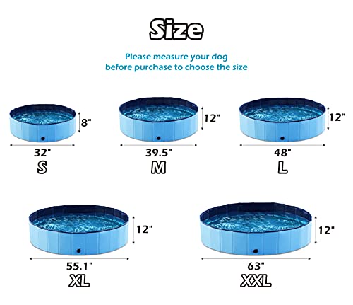 Jasonwell Foldable Dog Pet Bath Pool Collapsible Dog Pet Pool Bathing Tub Kiddie Pool for Dogs Cats and Kids (32inch.D x… - Image 7
