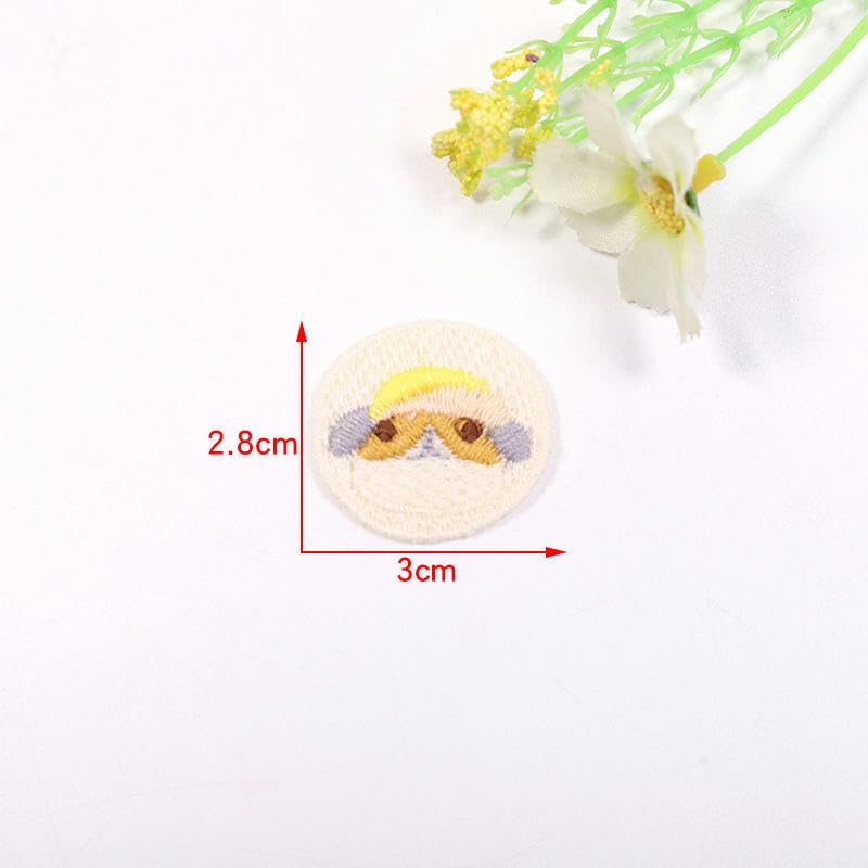 Parches de Bordado 30 Parches Bordados de 2-5 cm for Planchar, Apliques Chinos for Ropa, pequeños for Coser en Vaqueros y Chaquetas(Three Trees 3.5 * 2.5cm)