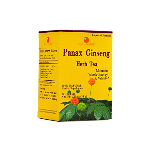 Health King Panax Ginseng Herb Tea, Teabags, 20 Count Box