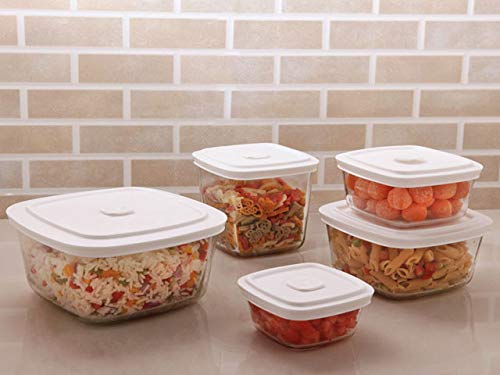 Conjunto Pote de Vidro 10 peças Marinex Com Tampa