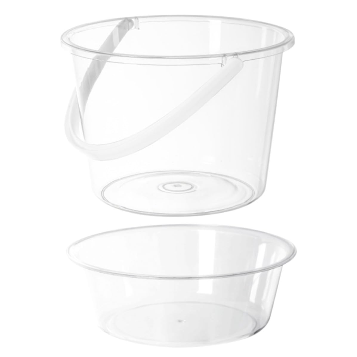 SECFOU Cubo Plástico Resistente y Ligero de Limpieza Transparente Tapa y Asa para Lavar Ropa y Remojar Pies Hogar