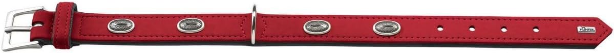 HUNTER Softie Stone Art-Nubuk Nickel Collar, 60/46 x 53 cm, Large, Red/Nappa Black