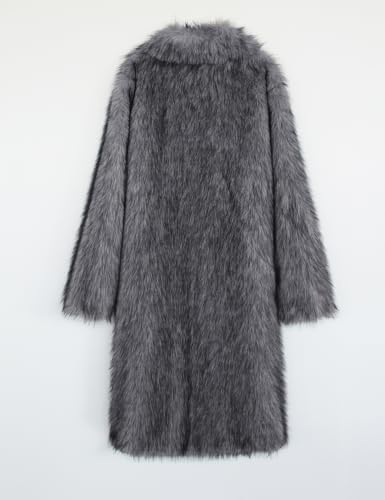 Mens Faux Fur Fluffy Coat Winter Long Jacket Warm Thick Trench Lapel Collar Shaggy Overcoat — 사진 6