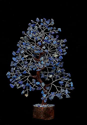 Lapis Lazuli Tree Of Life - Gemstone Chakra Tree - Feng Shui Tree For Fortune, Attract Good Luck - Money Crystal Tree, Home Decoration Figurine Spiritual Mystical Gift 10-12" #TOP1