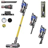 Cordless Vacuum Cleaner, 650W 55KPA 70Mins Vacuum Cleaners for Home, Self-Standing Stick Vacuum with Removable Battery, Wall Mount Charging, Anti-Tangle Roller Brush for Pet Hair, Carpet, All Floors
